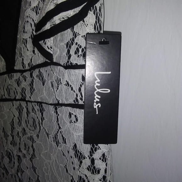 Sexy Black and White Lace Ruffle Mini Dress... - Picture 6 of 6